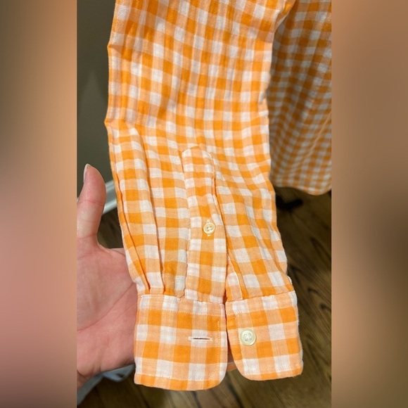 Men's POLO RALPH LAUREN Classic Fit Double Faced
Orange Gingham button up Size L - Picture 5 of 10